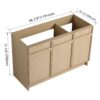 Modern Freestanding Bathroom Vanity With 3 Soft Close Cabinet Doors - Oak - Image 3