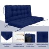 Outdoor Swing Seat Cushions Replacement, 2 3 Seater Waterproof Thicken Washable Pad - Navy Blue - Image 2