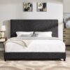 King Size Upholstered Platform Bed - Charcoal Gray - Image 14