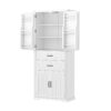 Elegant Multi Functional Storage Cabinet With Slide Rail Drawers, Adjustable Shelves - White - Image 14
