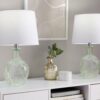 Gloria - Round Contemporary Lamp (Set of 2) - Clear Recycled Spanish / Chrome / White - Image 5