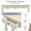 Console Table Long Console Table With Drawers And Shelf For Entryway, Hallway, Living Room - Antique White - Image 9