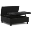 Harrison - Large Square Coffee Table Storage Ottoman - Black - Image 2