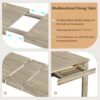 7 Piece Wooden Dining Table Set Mutifunctional Extendable Table With Leaf And 2 Drawers, 6 Dining Chairs With Soft Cushion - Natural Wash - Image 6