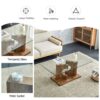 Modern Rectangular Coffee Table With Tempered Glass Top - Natural Wood - Image 6