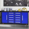 Storage Cabinets With Workbench (10 Drawers & 2 Cabinets) - Blue - Image 6