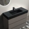 Alice - 36" Bathroom Vanity With Sink, Large Storage Freestanding Bathroom Vanity For Modern Bathroom, One-Piece Black Sink Basin Without Drain And Faucet - Black / Gray - Image 3