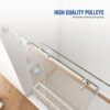 Frameless Shower Door, Double Sliding Shower Door, Clear Tempered Glass Shower Enclosure With Square Rail, Double Side Easy Clean Coat, Finished With Buffer - Brushed Nickel - Image 10