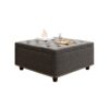 Massive Square Storage Bench, Footstool With 2 Storage Doors, Mid - Century Modern Coffee Table For Living Room, Nailhead Inlay - Dark Gray - Image 7