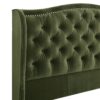 Marcella - Queen Upholstered Shelter Headboard Bed Set - Olive Green - Image 7