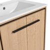 Modern 24" Bathroom Vanity Base With Basin And Storage Cabinet - Oak - Image 12