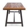 Carlie - Outdoor Sandblast Dining Table With Rustic Metal Iron Legs - Brown / Black - Image 6