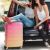 Hardshell Luggage Sets 3 Piece Gradient Color Expandable Suitcase With Spinner Wheels And Tsa Lock Lightweight 20" 24" 28" Available - Pink / Yellow - Image 2