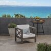 Brava - Modern Club Chair With Water Resistant Cushions - Gray / White - Image 2