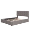 Queen Size Upholstered Platform Bed With 2 Drawers And 1 Twin Long Trundle - Light Gray - Image 2