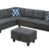 Alger - 98" Wide Left Hand Facing Sofa & Chaise With Ottoman - Dark Gray - Image 7