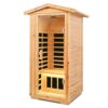 1 Person Far Infrared Old Fir Outdoor Sauna Room - Natural - Image 4