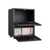 Office Furniture Copier Cabinet 2 Door Steel Copier Stand Mobile Pedestal File Printer Stand - Black - Image 3