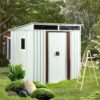 Outdoor Metal Storage Shed With Window - White - Image 4