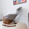 Chloe - Mid-Century Modern Rocker Livingroom And Bedroom Chair - Brown / Gray / Light Gray - Image 3