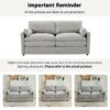 Cozy Upholstered Loveseat Sofa Oversized Comfy Comfy Cloud Sofa Double Cushion Loveseat Sofa Plush Cushion Sofa Couch For Living Room - Light Gray - Image 6