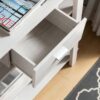 Modern Home Display Cabinet 4 Tier Open Shelving With Center Drawer - White Oak - Image 2