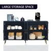 Modern Lacquered 4 Door Wooden Cabinet Sideboard Buffet Server Cabinet Storage Cabinet, For Living Room, Entryway, Hallway, Office, Kitchen And Dining Room - Navy Blue - Image 8