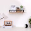 Floating Shelves, Long Wall Shelves (Set of 2) Wall Mounted Shelves With Brackets For Bedroom - Natural Wood - Image 2
