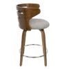 Cosini - Mid-Century Modern Fixed Height Counter Stool With Footrest With Swivel (Set of 2) - Walnut / Gray / Chrome - Image 4