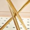 Dining Table With Metal Leg And Glass, Modern Space Saving Kitchen Table For Living Room - Golden - Image 4