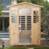 4 Person Old Fir Far Infrared Outdoor Sauna Room - Natural - Image 4