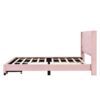 Queen Size Storage Bed Linen Upholstered Platform Bed & Two Drawers - Pink - Image 3