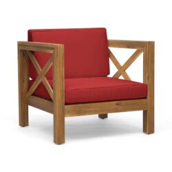Brava - Modern Club Chair With Water Resistant Cushions - Red