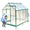 6.3'x8.2'x7' Polycarbonate Greenhouse, Heavy Duty Outdoor Aluminum Walk-In Green House Kit With Rain Gutter, Vent And Door For Backyard Garden - Green - Image 23