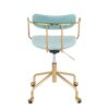 Demi - Contemporary Office Chair - Gold / Light Blue - Image 4