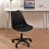 Pp With Wheels Adjustable Height Office Chair For Study, Modern Armless Swivel Plastic Chair For Living Room - Black - Image 3