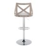 Charlotte - Farmhouse Adjustable Height Barstool With Swivel Rounded Rectangle Footrest (Set of 2) - Chrome / Light Gray / Cream - Image 5