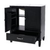Vintage Style 30" Bathroom Vanity With Sink, Multi Functional Storage, Soft Closing Door - Black - Image 13