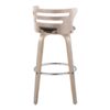 Cosini - Mid-Century Modern Fixed Height Barstool With Swivel With Round Footrest (Set of 2) - Light Gray / Black - Image 3