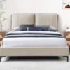 Upholstered King Bed - Tan - Image 5