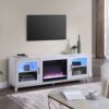 Summit - TV Stand Console With Fireplace - White Walnut Finish - Image 12