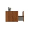 Etna - Striped Walnut Bathroom Vanity With Ceramic Sink, Wall Mounted Floating Bathroom Vanity For Modern Bathroom - Walnut / White - Image 8