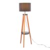 Compass - Mid-Century Modern Floor Lamp With Shelf - Walnut / Black - Image 2