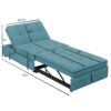 4 In 1 Sofa Bed, Chair Bed, Multi - Function Folding Ottoman Bed With Storage Pocket And USB Port For Small Room Apartment, Living Room, Bedroom, Hallway - Teal - Image 3