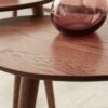 Center Table Low Table 100% Solid Oak Wood Top Plate Desk Pebble Shaped Natural Wooden Coffee Table - Walnut - Image 4