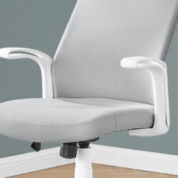 Office Chair, Adjustable Height, Swivel, Ergonomic, Armrests, Contemporary And Modern - White