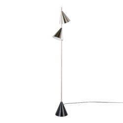 Cone - Contemporary Floor Lamp - Plated Nickel / Black