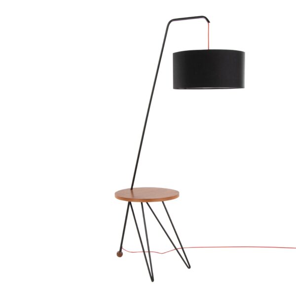 Stork Robyn - Mid-Century Modern Floor Lamp - Black / Walnut / Black