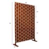 Outdoor / Indoor Privacy Screen Metal Privacy Screen, Freestanding Decorative Privacy Screen For Deck Balcony Patio - Rust Red - Image 2