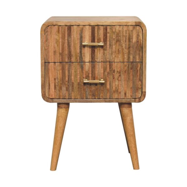 T Bar Ridged Nightstand - Oak